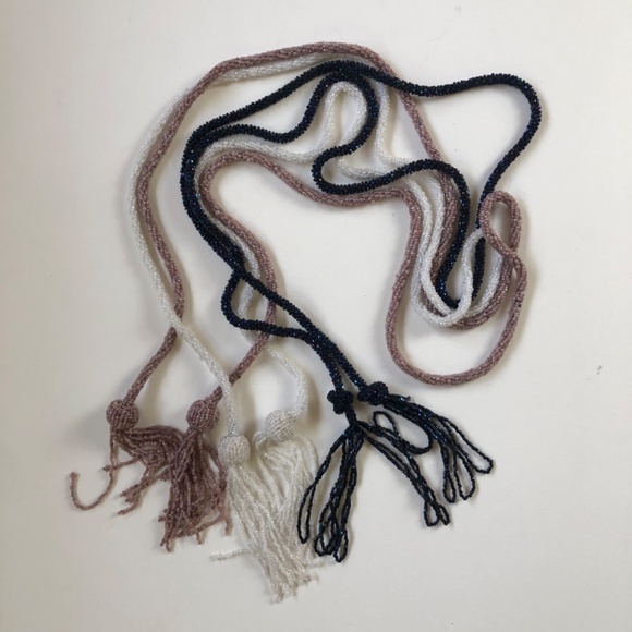 Belt or Necklace Wrap, Beaded & Tasseled, Choose Your Color main image 6